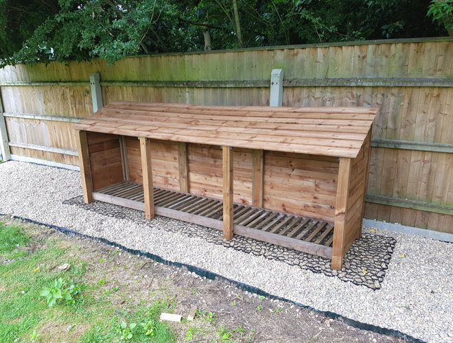 Wooden Storage Shed on 3ft x 12ft Plastic Base