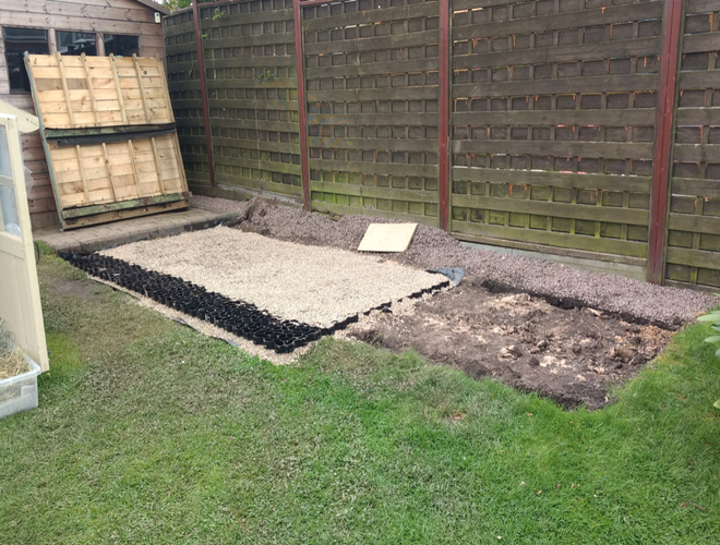 Plastic Shed Base Used Under a Rabbit Kennel And Run Project