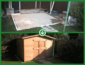 Plastic Shed Base (A Year Later) Before and After
