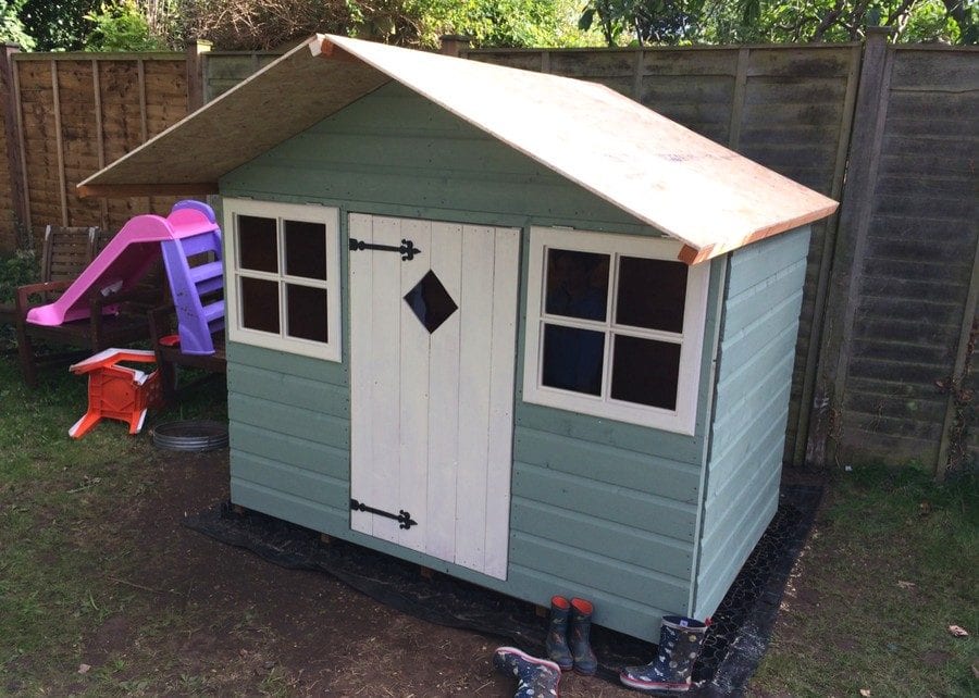 Wooden Playhouse On Plastic Playhouse Base Featured Image