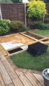 6ft x 4ft Plastic Shed Base Under Decking And Hot Tub Project