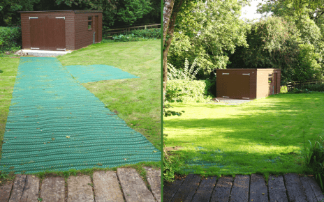 Grass Protection Mesh to Shed Featured Image