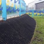 Rubber Grass Mats Covering A Soil Bank - Featured Image