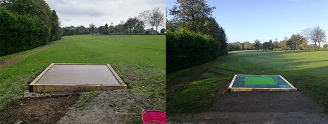 Rubber Tiles Used To Create All Weather Tee