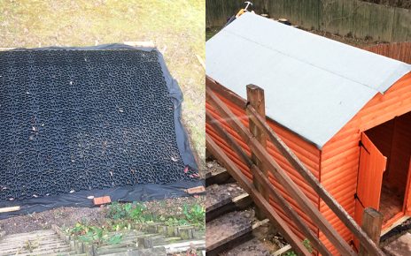 10ft x 8ft Plastic Shed Base Installed Under A New Wooden Shed