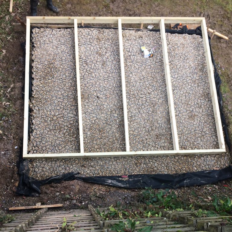 10ft x 8ft Plastic Shed Base Installed Under A New Wooden Shed