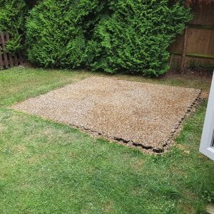 7ft x 7ft Hot Tub Base Installed Under A Riptide Hot Tub - Based Filled With Gravel