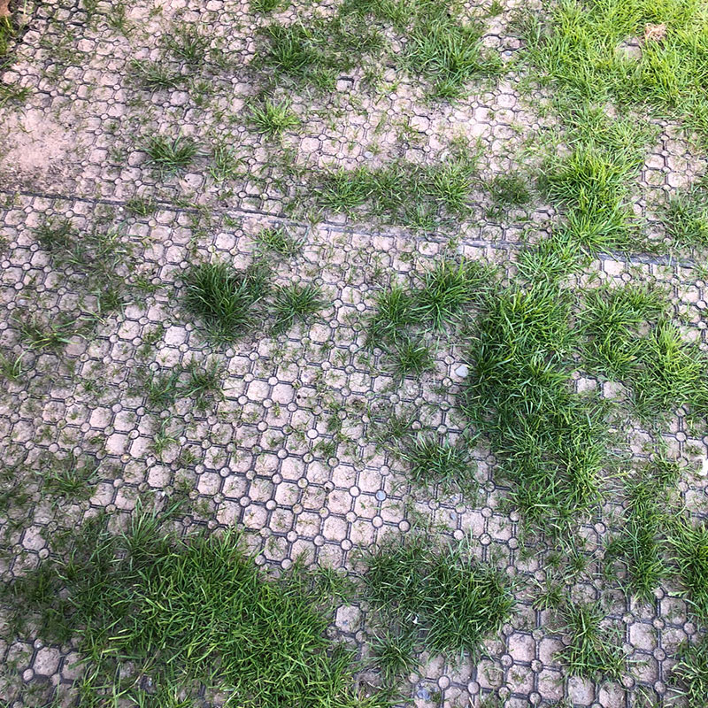 Rubber Grass Mats Installed on a Back Garden