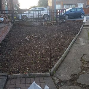 Before Photo Showing Steep Unused Front Garden