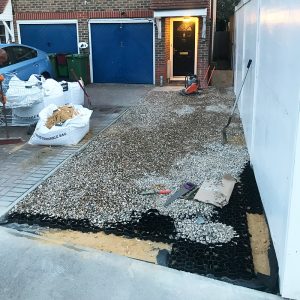 Gravel Driveway Installation - X-Grid Laid & Being Filled