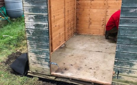 8ft x 6ft Plastic Shed Base Under Old Shed - Shed Assembled