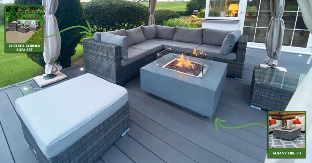 Chelsea Corner Sofa Set & Albany Gas Fire Pit Customer Review