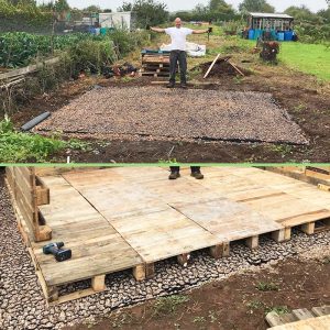 Plastic Shed Base Installed & Shed Construction Started