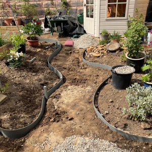 Garden Edging System Being Installed