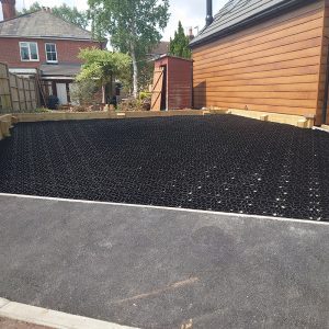 X-Grid And Wooden Sleeper Walls Installed