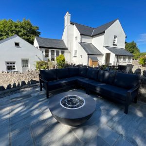 Dark Grey Saturn Fire Pit - In Situ