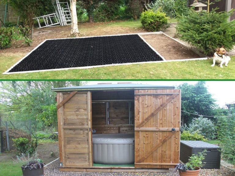 10ft x 10ft Shed with Inflatable Hot Tub Inside Featured Image