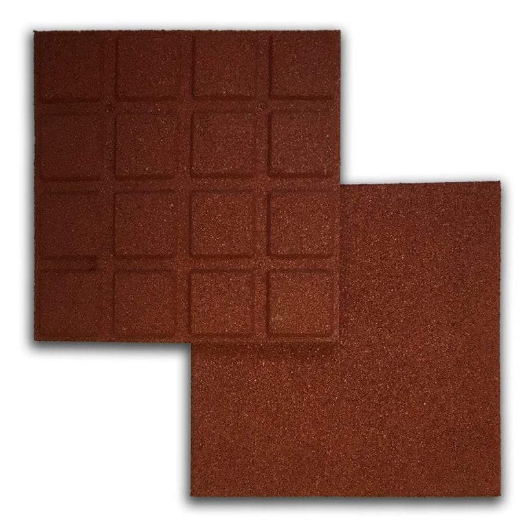 Rubber Tile Red 4pk Rubber Play Tiles