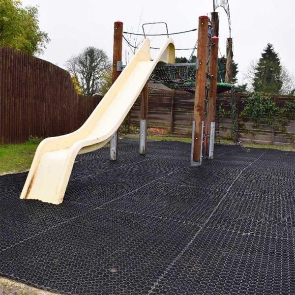 Rubber Grass Mats Under Large Play Area