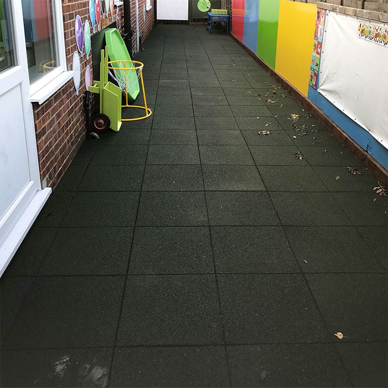 Rubber Tile Black 4pk Rubber Play Tiles