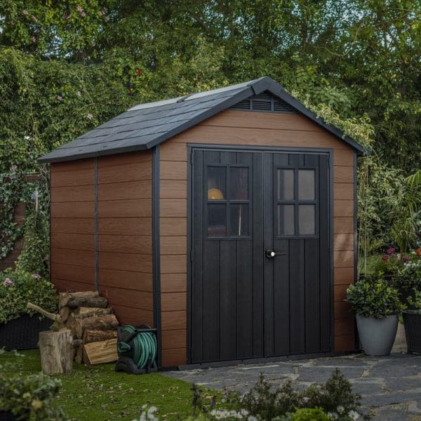 Keter Newton 7.5x9 Plastic Garden Storage Shed - Image 2