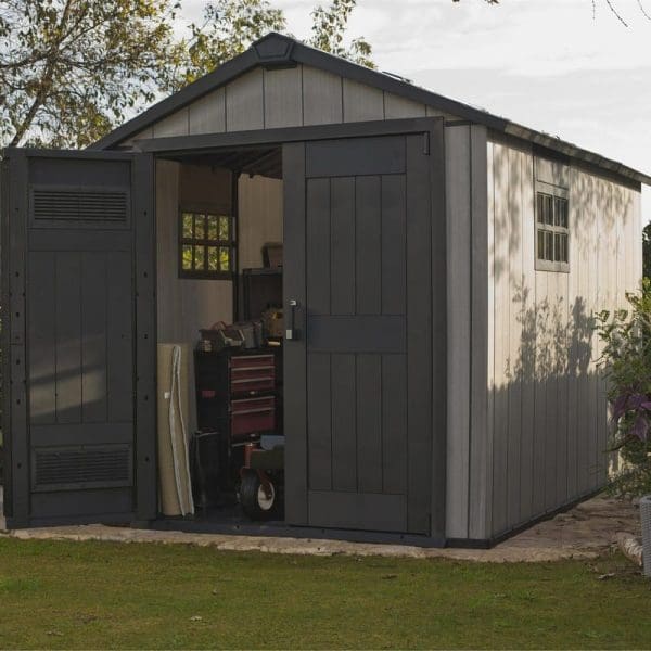 Keter Oakland 7.5x11 Plastic Garden Storage Shed - Image 2