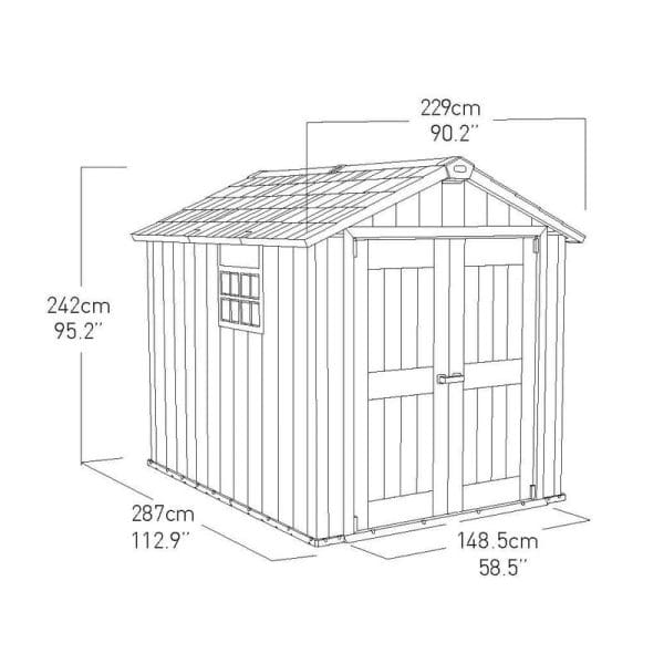 Keter Oakland 7.5x9 Plastic Garden Storage Shed - Image 12