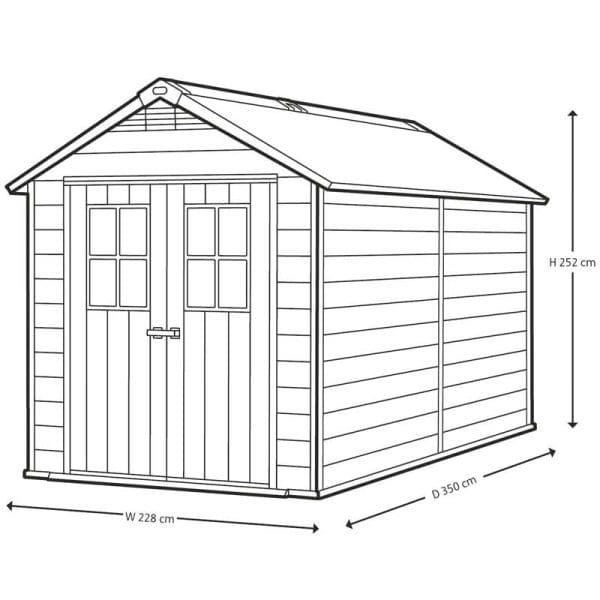 Keter Newton 7.5x11 Plastic Garden Storage Shed - Image 9