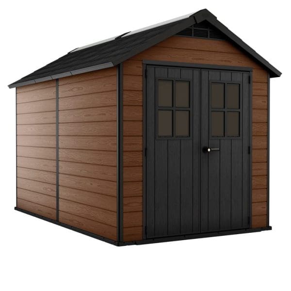 Keter Newton 7.5x11 Plastic Garden Storage Shed - Image 2