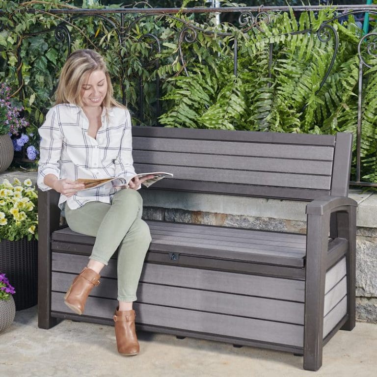 Keter Hudson Storage Bench Grey Grey Hudson Storage Bench