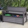 Keter Storage Box - Plastic Hudson Storage Bench Grey - Image 3