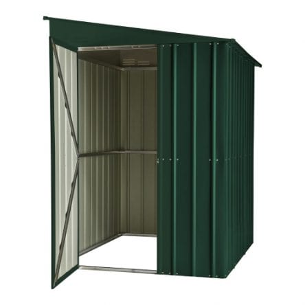 lean to shed 5x8 green lotus metal shed