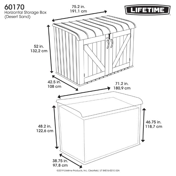 Outdoor Storage Box 6ft x 3.5ft Lifetime Range