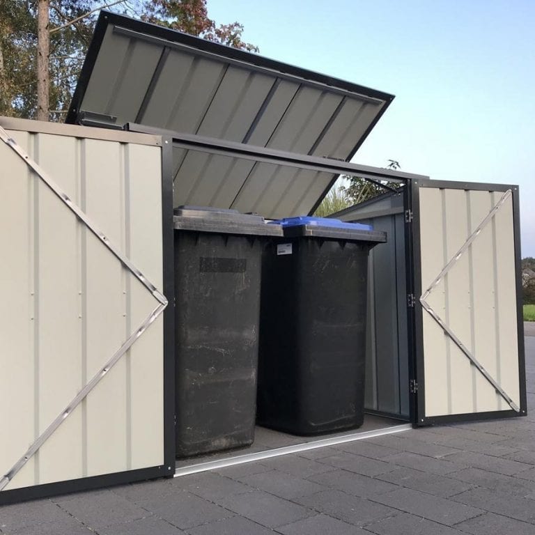 Wheelie Bin Storage 8'x3' Lotus Metal Bin Store