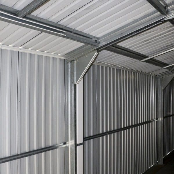 Metal Garage - Black Sapphire Garage - Inside View Of Walls & Roof