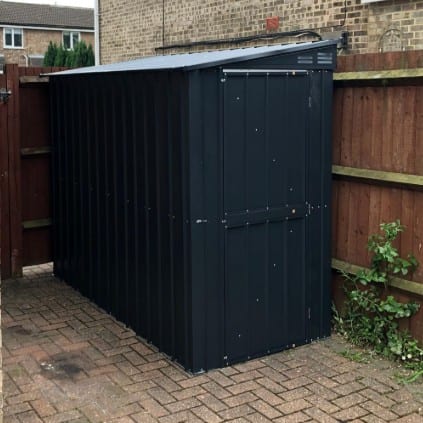 Metal Lean To Shed 4'x6' Black Lotus Steel Shed