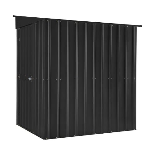 metal lean to shed 5'x8' black lotus steel shed