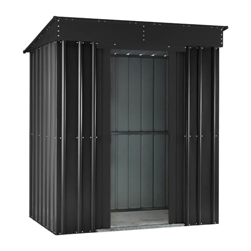 lotus 8x4 pent metal shed - heritage green solid