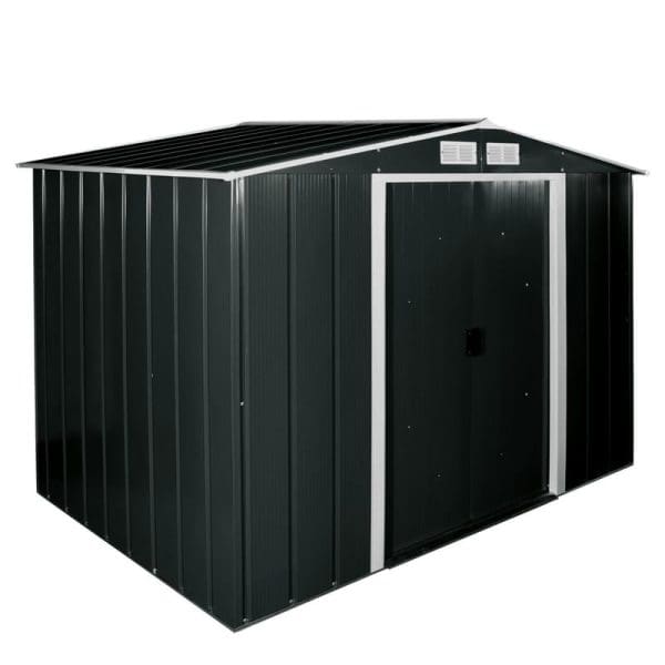 Metal Shed anthracite grey - 8ft x 8ft Sapphire - Closed Doors