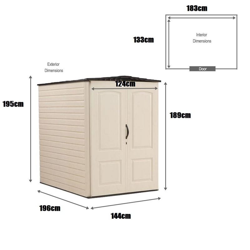 Plastic Shed 5'x6' Rubbermaid Garden Shed