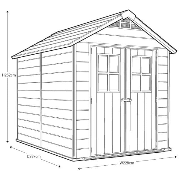Keter Newton 7.5x9 Plastic Garden Storage Shed - Image 8