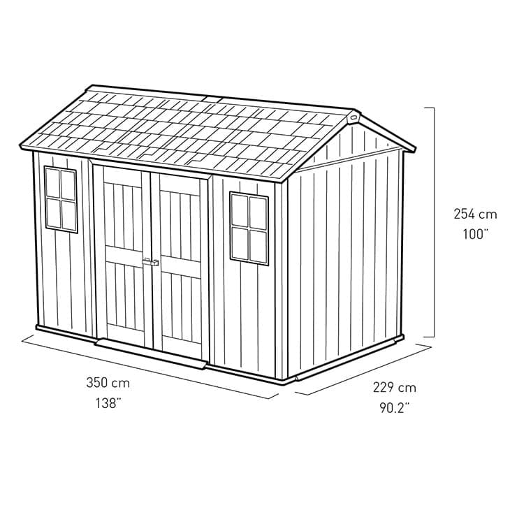 Keter Oakland Outdoor Plastic Garden Storage Shed 11 x 7.5 