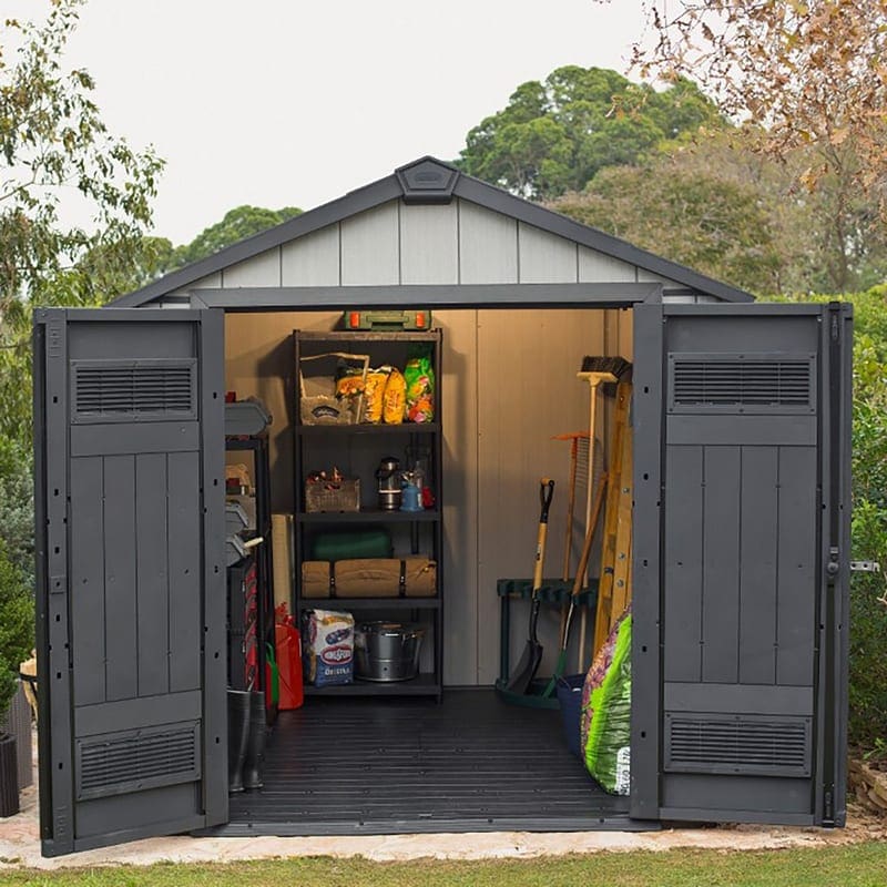 keter oakland outdoor storage shed 7.5 x 7 ft. plastic