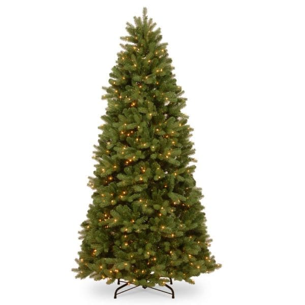 7ft Pre-Lit Newberry Spruce Slim Christmas Tree