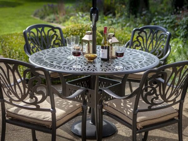 Amalfi 4 Seat Round Dining Set - Image 2