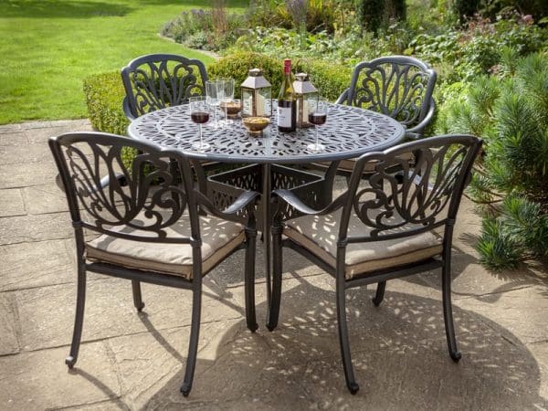 Amalfi 4 Seat Round Dining Set - Image 5