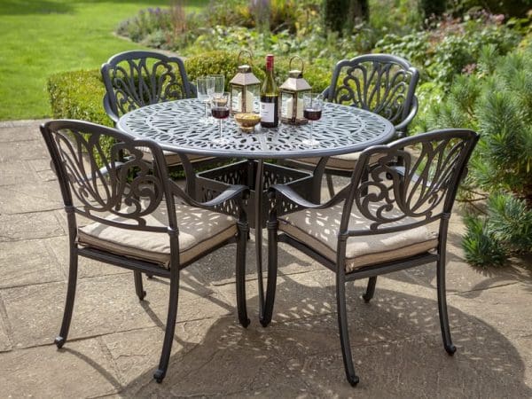Amalfi 4 Seat Round Dining Set - Image 9