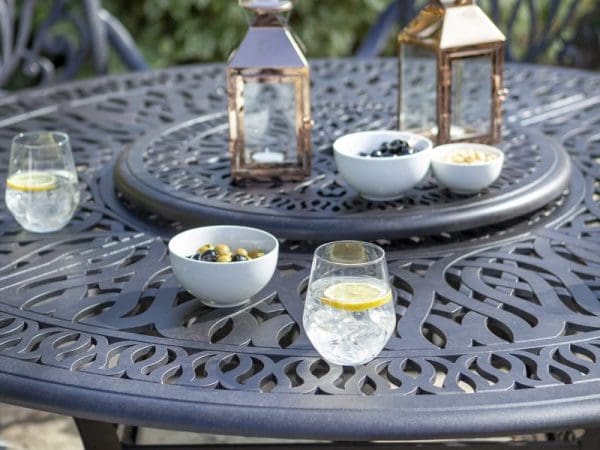 Amalfi 6 Seat Round Dining Set with Lazy Susan - Image 7