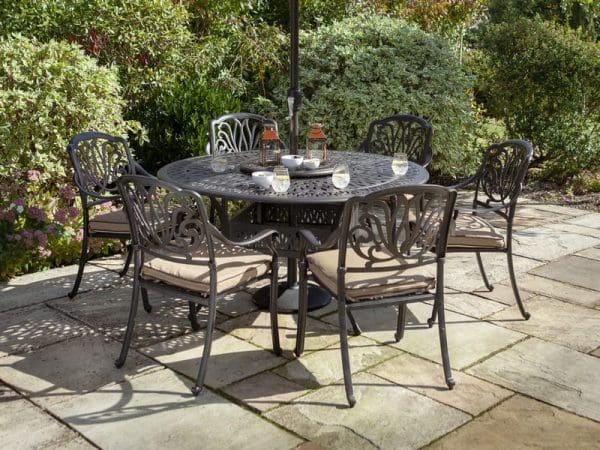 Amalfi 6 Seat Round Dining Set with Lazy Susan