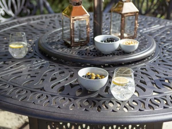 Amalfi 6 Seat Round Dining Set with Lazy Susan - Image 4